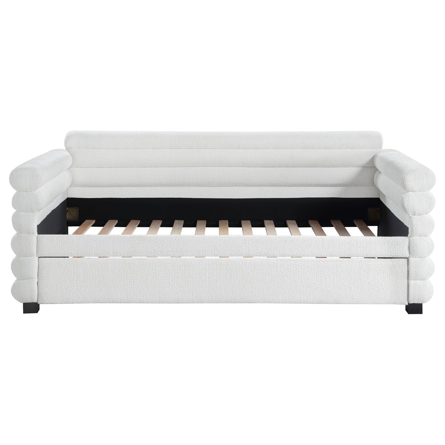 Fandango - Upholstered Twin Day Bed With Trundle - White - The Sleep Loft - Online Mattress Showroom NYC