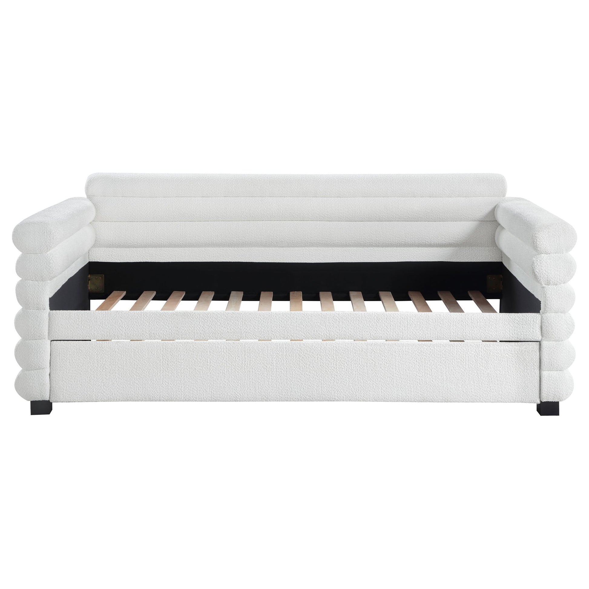 Fandango - Upholstered Twin Day Bed With Trundle - White - The Sleep Loft - Online Mattress Showroom NYC