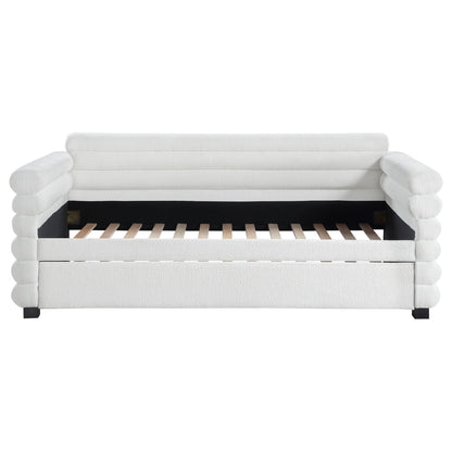 Fandango - Upholstered Twin Day Bed With Trundle - White - The Sleep Loft - Online Mattress Showroom NYC