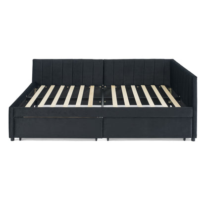 Upholstered Tufted Daybed Frame With Storage Drawers - The Sleep Loft - Online Mattress Showroom NYC