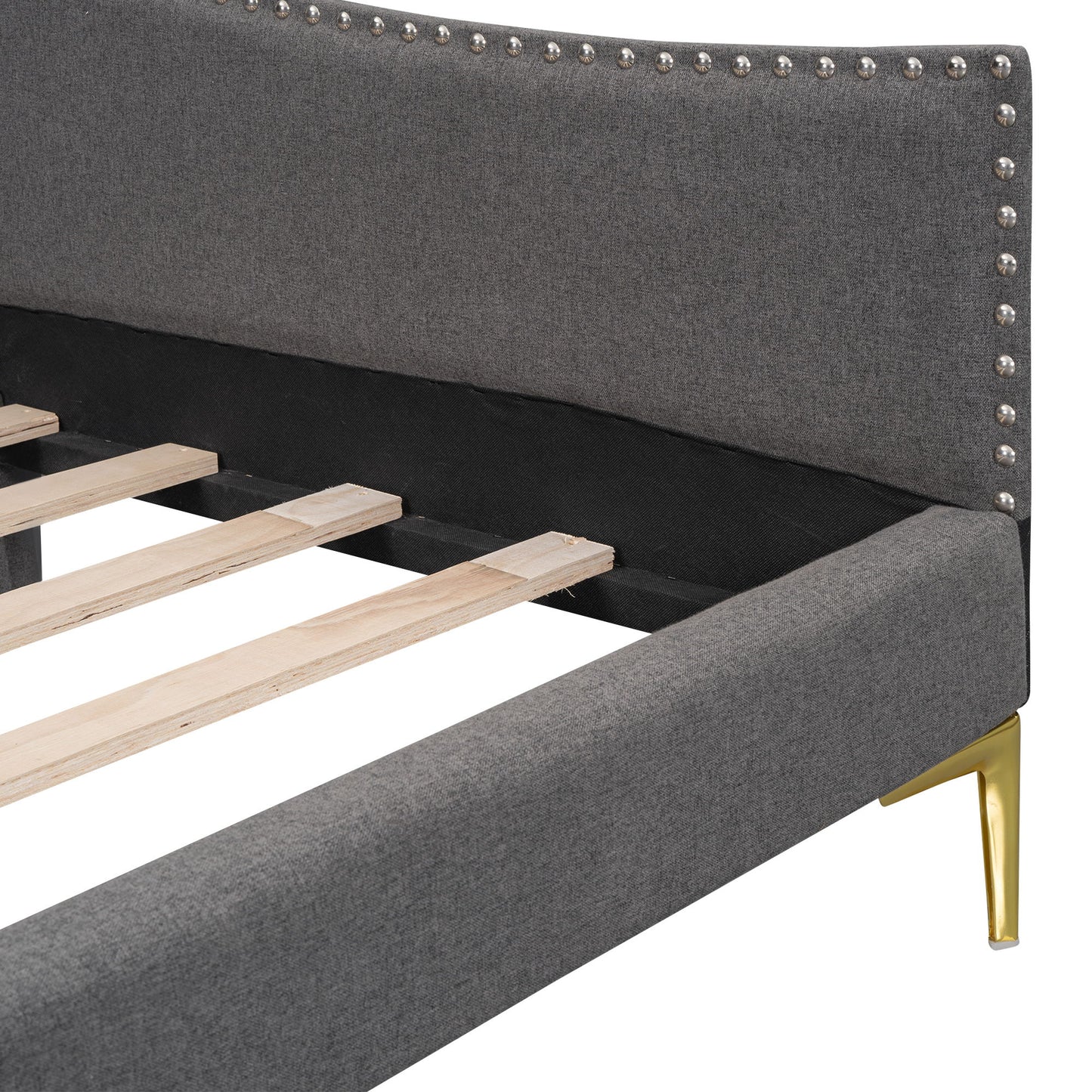 Upholstered Daybed With Headboard And Armrest, Support Legs - The Sleep Loft - Online Mattress Showroom NYC