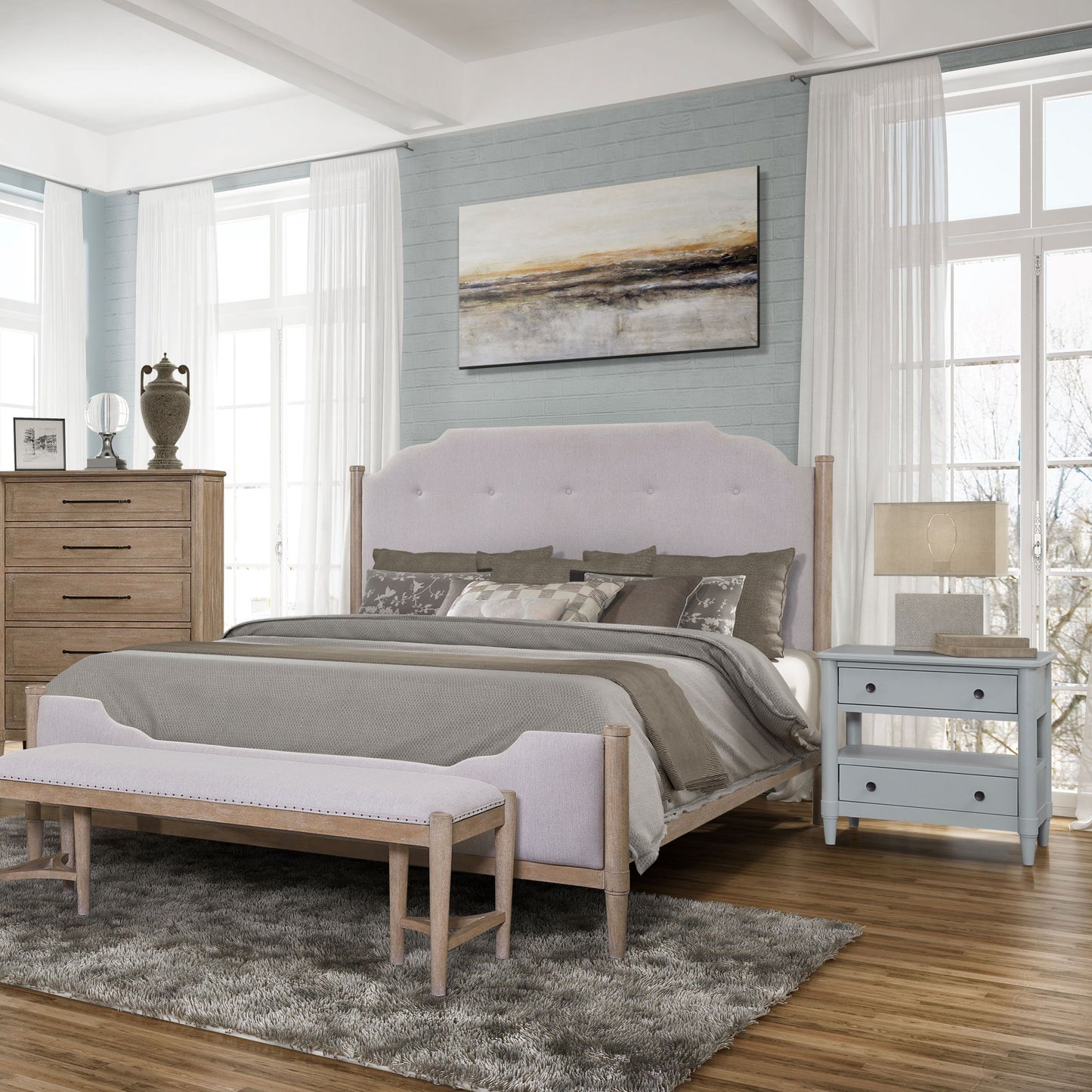 Open Nightstand With 2 Drawers - The Sleep Loft - Online Mattress Showroom NYC