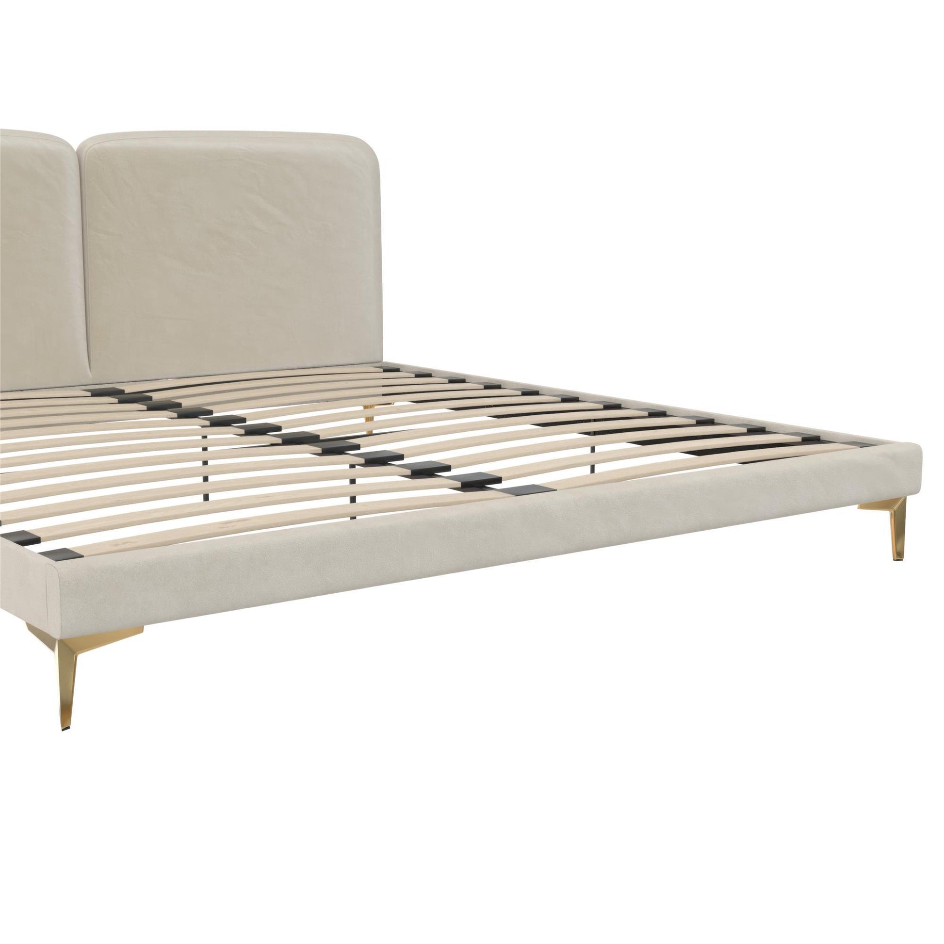 Coco - King Size Upholstered Bed - Ivory - The Sleep Loft - Online Mattress Showroom NYC