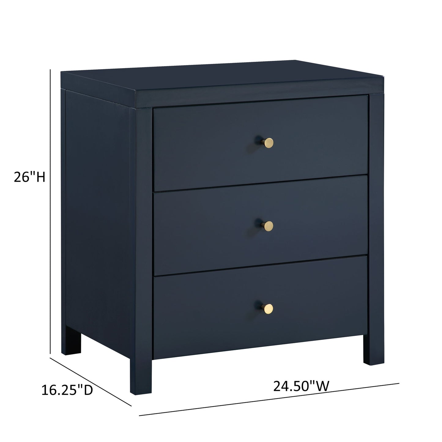 Nevarre - 3 Drawer Nightstand - The Sleep Loft - Online Mattress Showroom NYC