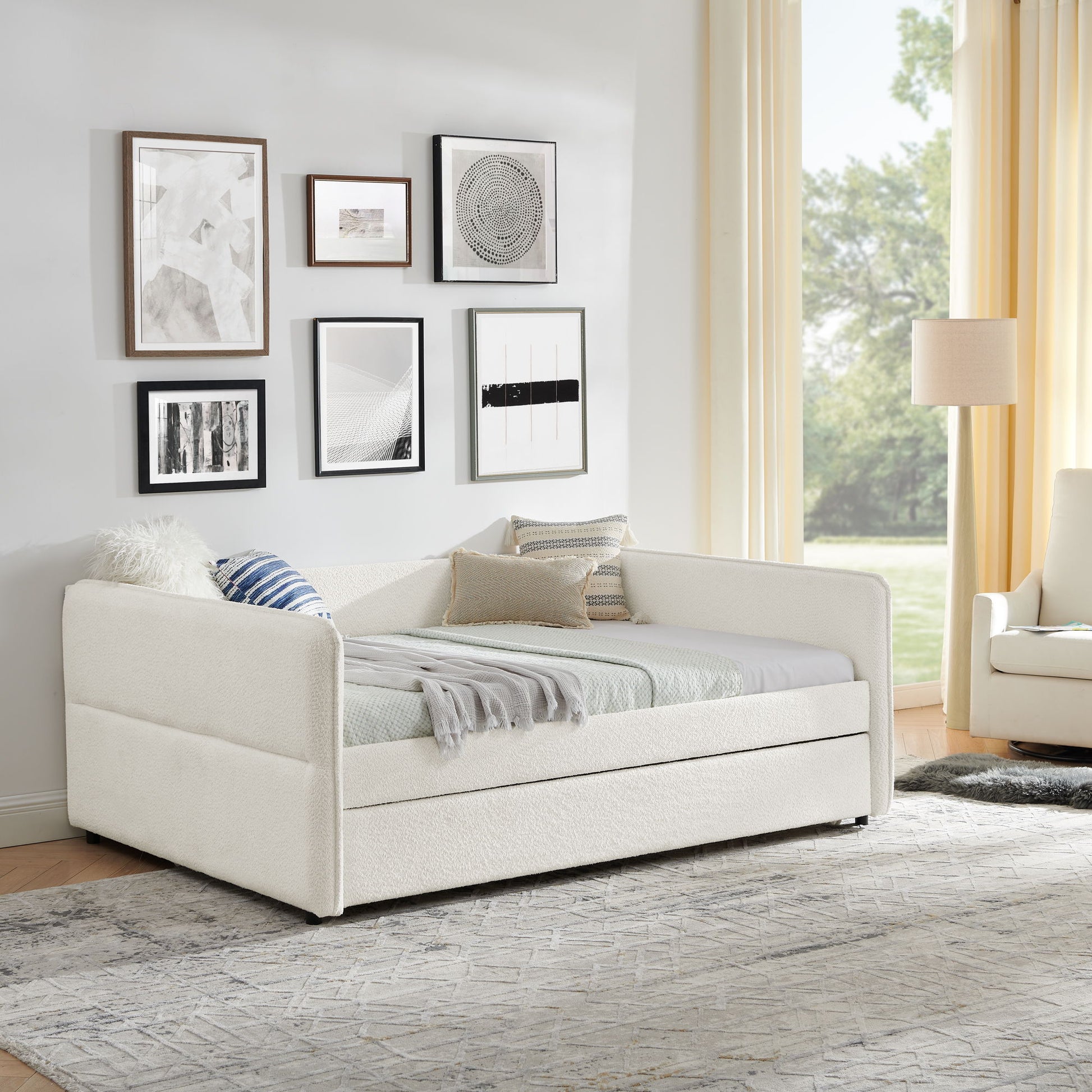Upholstered Daybed With Pop Up Trundle - The Sleep Loft - Online Mattress Showroom NYC