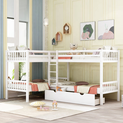 L Shaped Bunk Bed With Drawers - The Sleep Loft - Online Mattress Showroom NYC