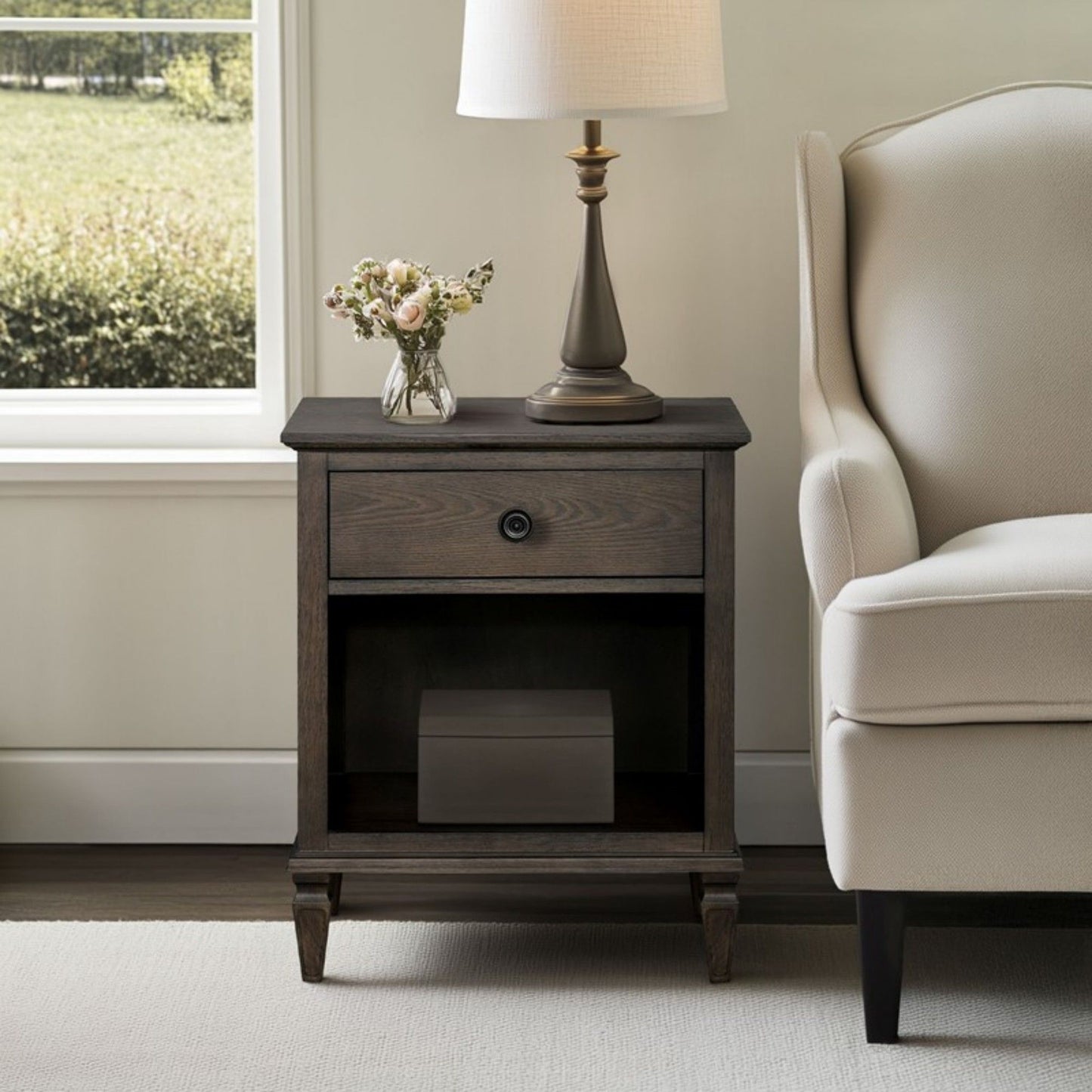 Victoria - Nightstand With Open Storage - The Sleep Loft - Online Mattress Showroom NYC