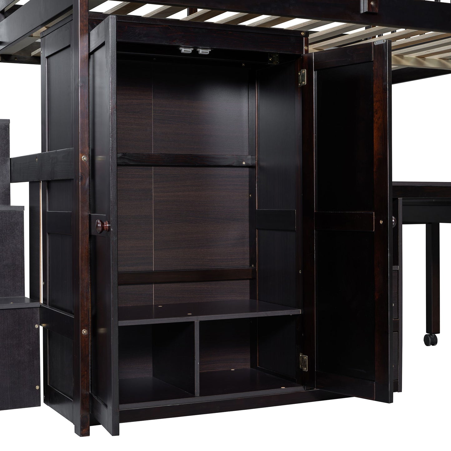 Loft Bed With Stairs, Bookshelf, Drawers, Desk & Wardrobe, Space Saving Multifunctional Furniture - The Sleep Loft - Online Mattress Showroom NYC