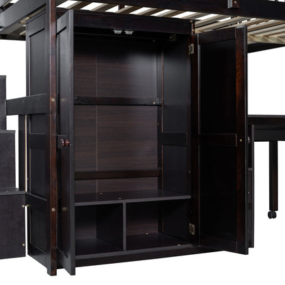 Loft Bed With Stairs, Bookshelf, Drawers, Desk & Wardrobe, Space Saving Multifunctional Furniture - The Sleep Loft - Online Mattress Showroom NYC