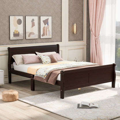 Platform Bed Frame Mattress Foundation Sleigh Bed With Headboard / Footboard / Wood Slat Suppor - The Sleep Loft - Online Mattress Showroom NYC