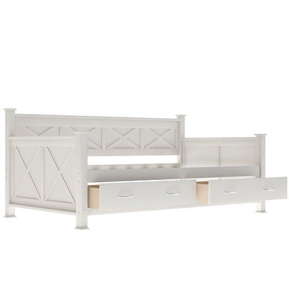 Modern Daybed With 2 Large Drawers, X Shaped Frame - The Sleep Loft - Online Mattress Showroom NYC