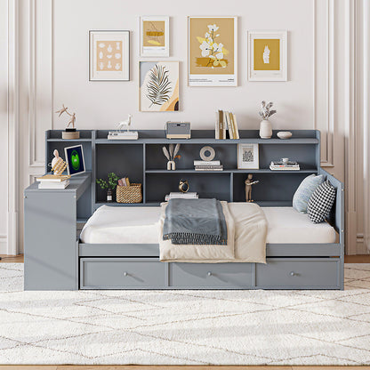 Daybed With 3 Drawers USB Ports And Desk - The Sleep Loft - Online Mattress Showroom NYC