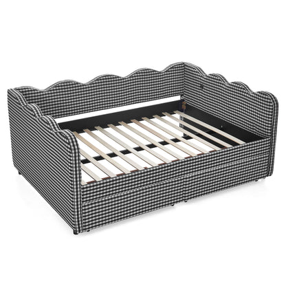 Gingham Daybed With USB Charging Port, Wave-Shaped Design - The Sleep Loft - Online Mattress Showroom NYC