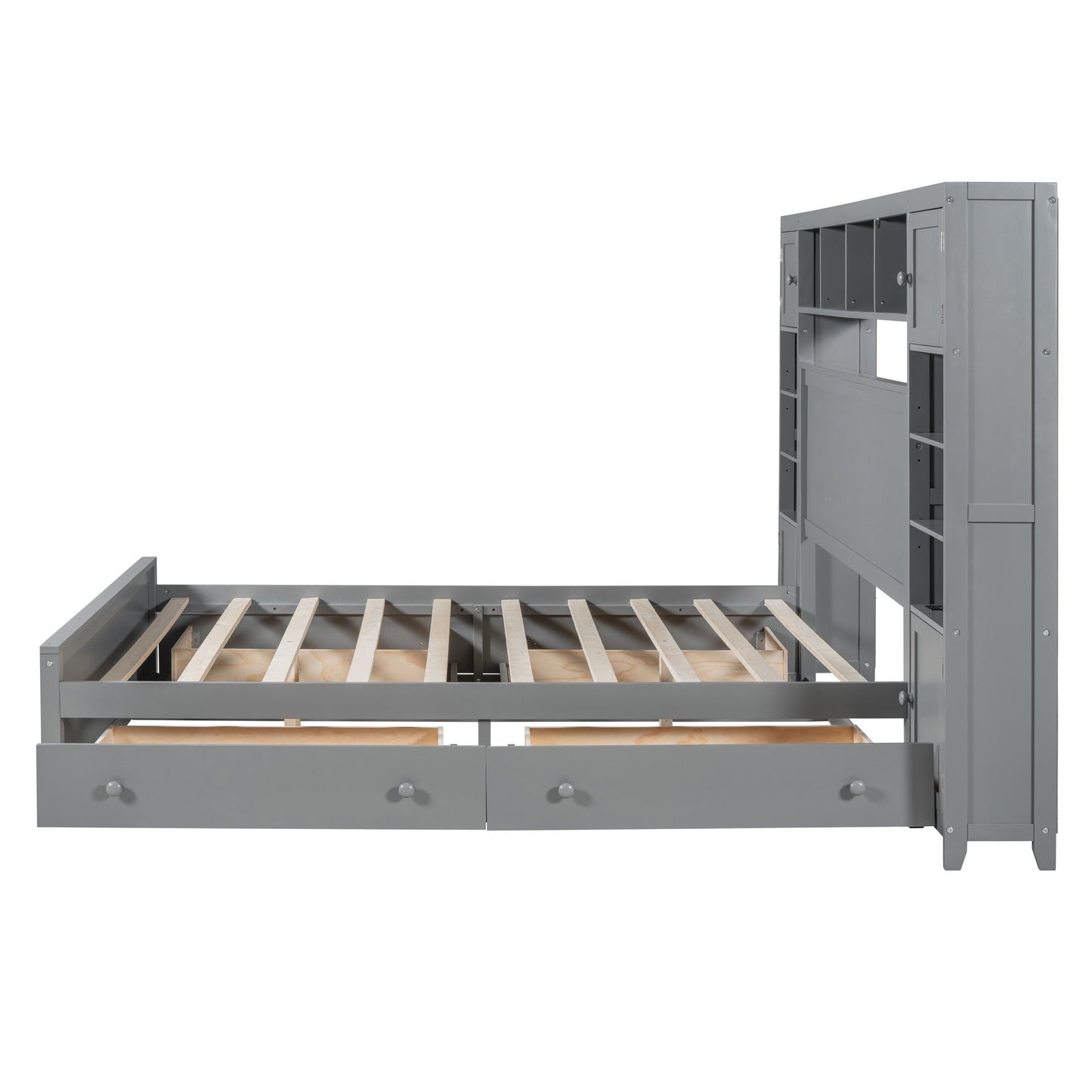 Bed With All In One Cabinet, Shelf And Sockets - The Sleep Loft - Online Mattress Showroom NYC