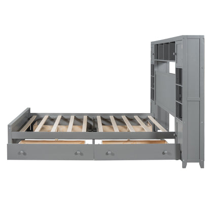 Bed With All In One Cabinet, Shelf And Sockets - The Sleep Loft - Online Mattress Showroom NYC