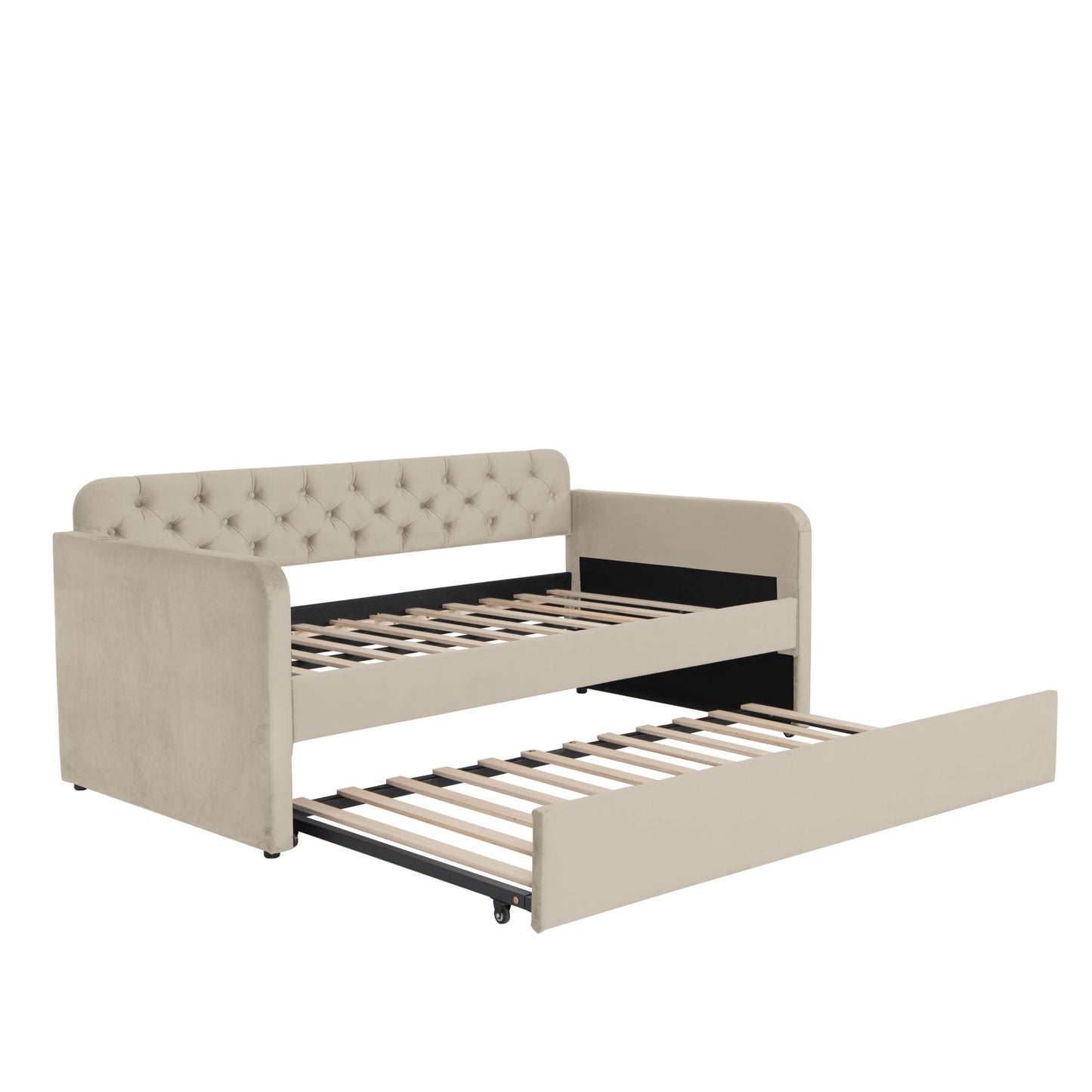 Upholstered Daybed With Trundle And USB Charging Design - The Sleep Loft - Online Mattress Showroom NYC