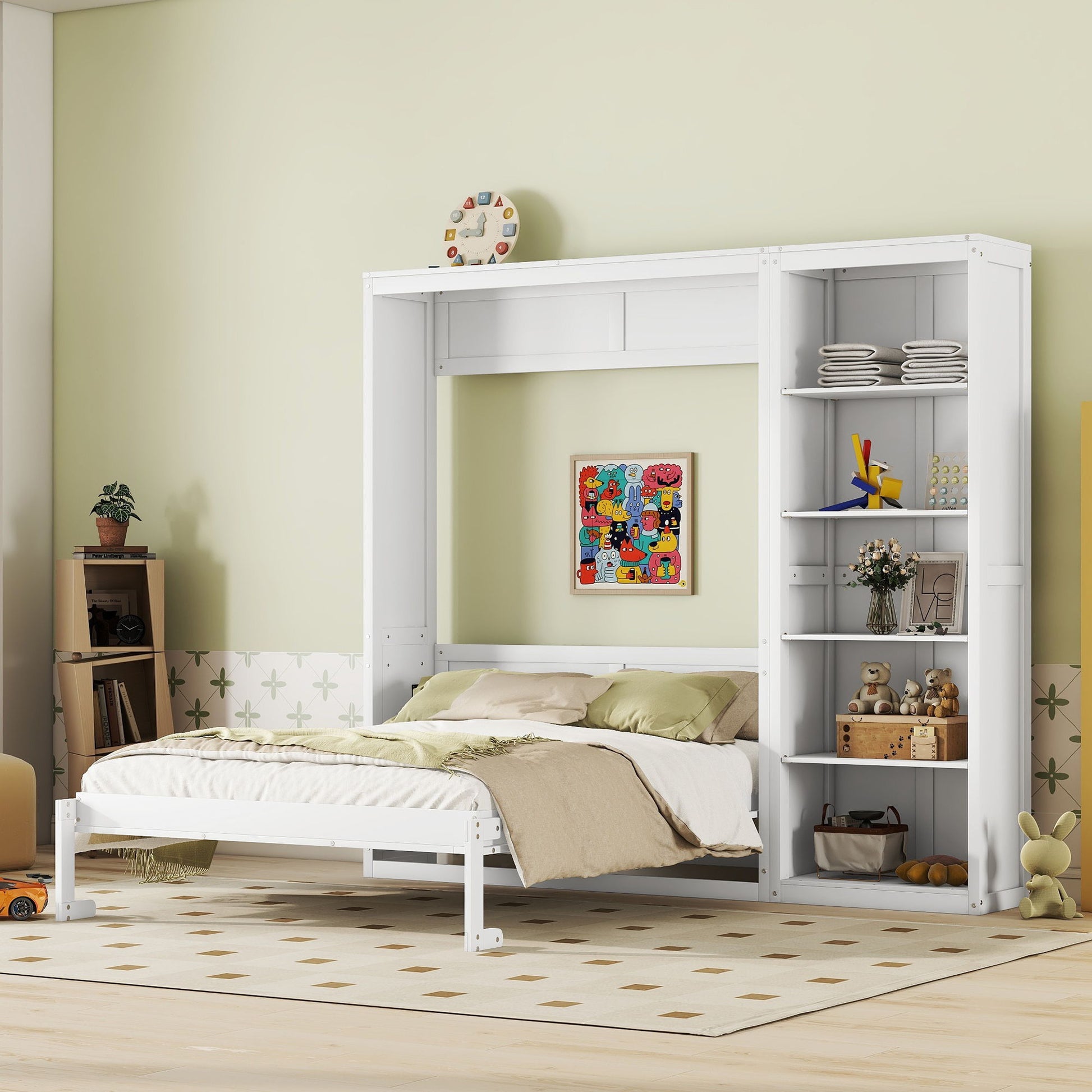 Murphy Wall Bed With Shelves - The Sleep Loft - Online Mattress Showroom NYC