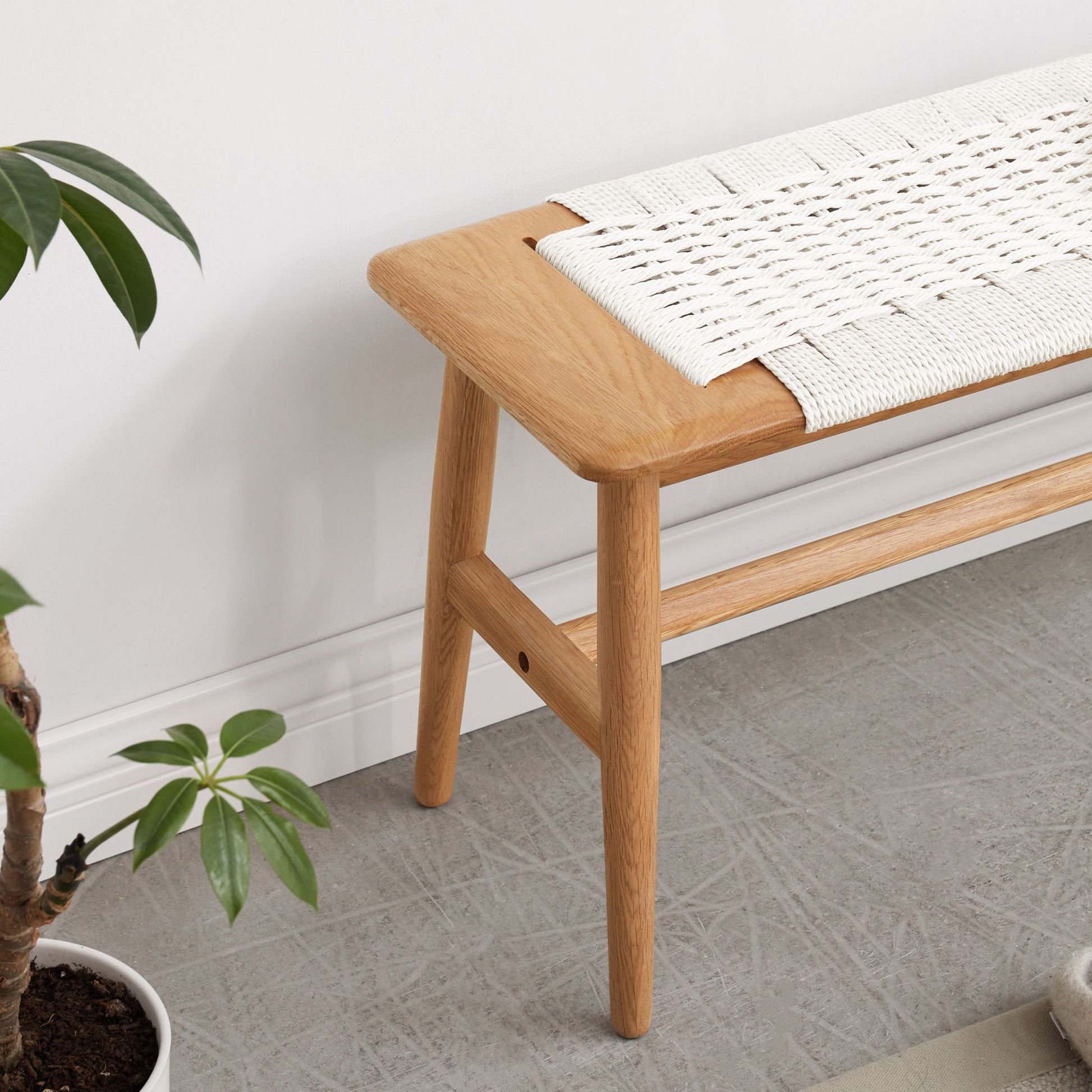 Design Dining Bench Bed Bench For Bedroom - White / Natural Oak - The Sleep Loft - Online Mattress Showroom NYC