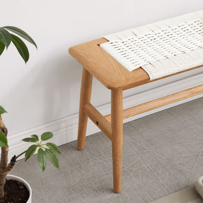 Design Dining Bench Bed Bench For Bedroom - White / Natural Oak - The Sleep Loft - Online Mattress Showroom NYC