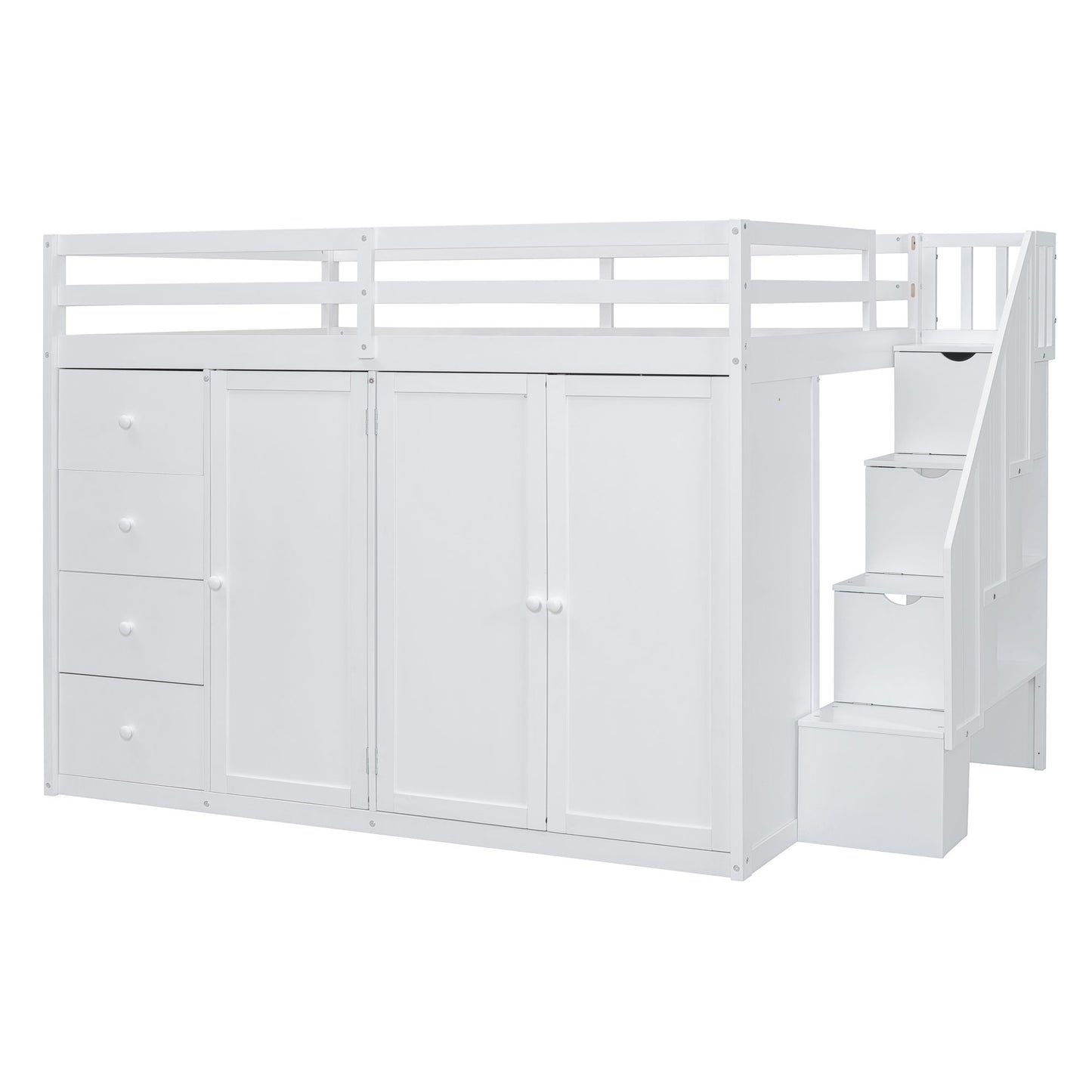 Loft Bed With Built In Wardrobes, Cabinets And Drawers - The Sleep Loft - Online Mattress Showroom NYC
