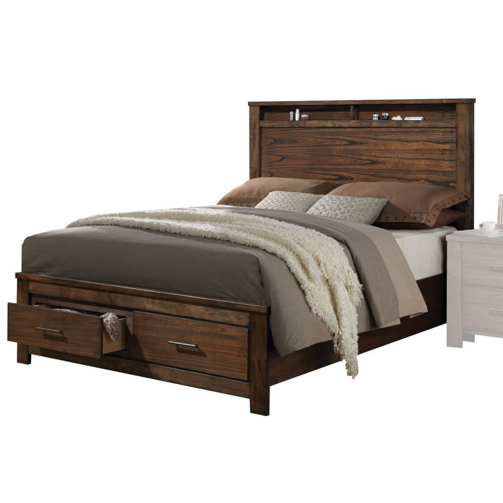 Merrilee - Eastern King Bed With Storage - Oak - The Sleep Loft - Online Mattress Showroom NYC