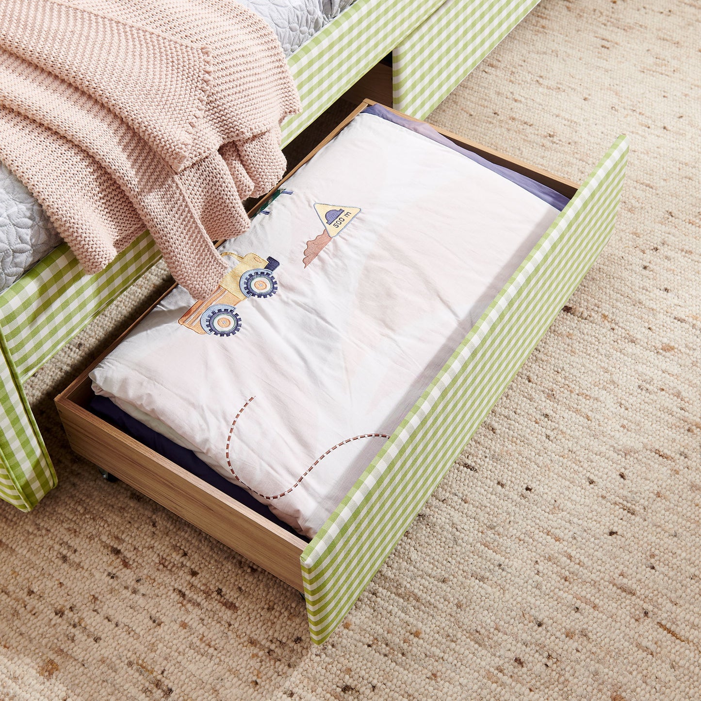 Gingham Daybed With USB Charging Port, Wave-Shaped Design - The Sleep Loft - Online Mattress Showroom NYC
