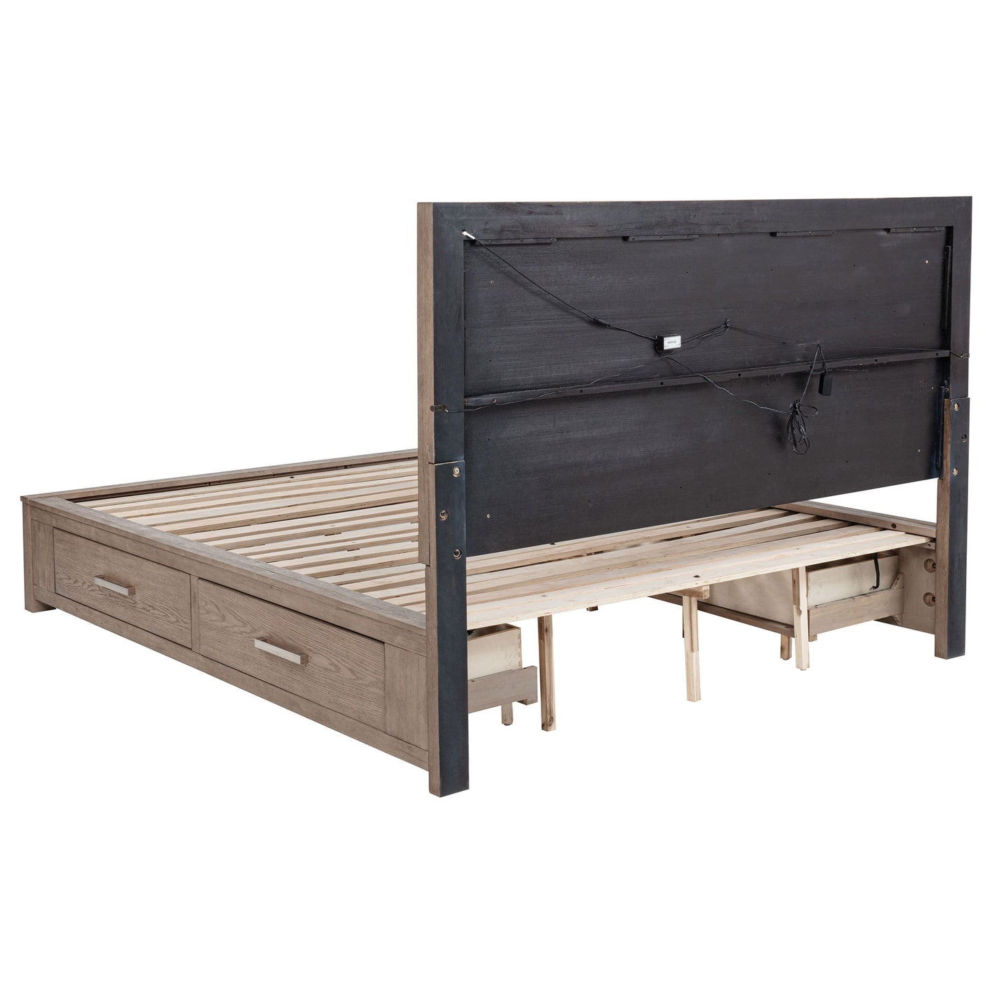 Gibbons - LED Storage Bed With Upholstered Headboard - The Sleep Loft - Online Mattress Showroom NYC