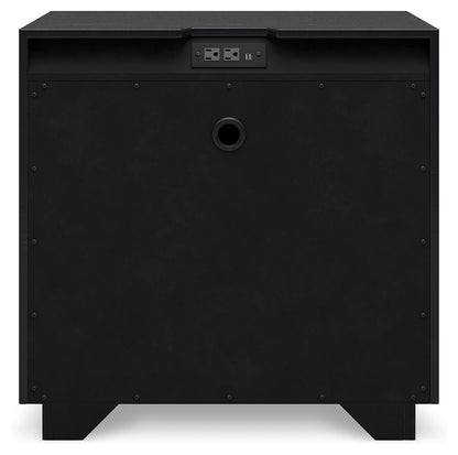 Londer - Two Drawer Night Stand - Black - The Sleep Loft - Online Mattress Showroom NYC