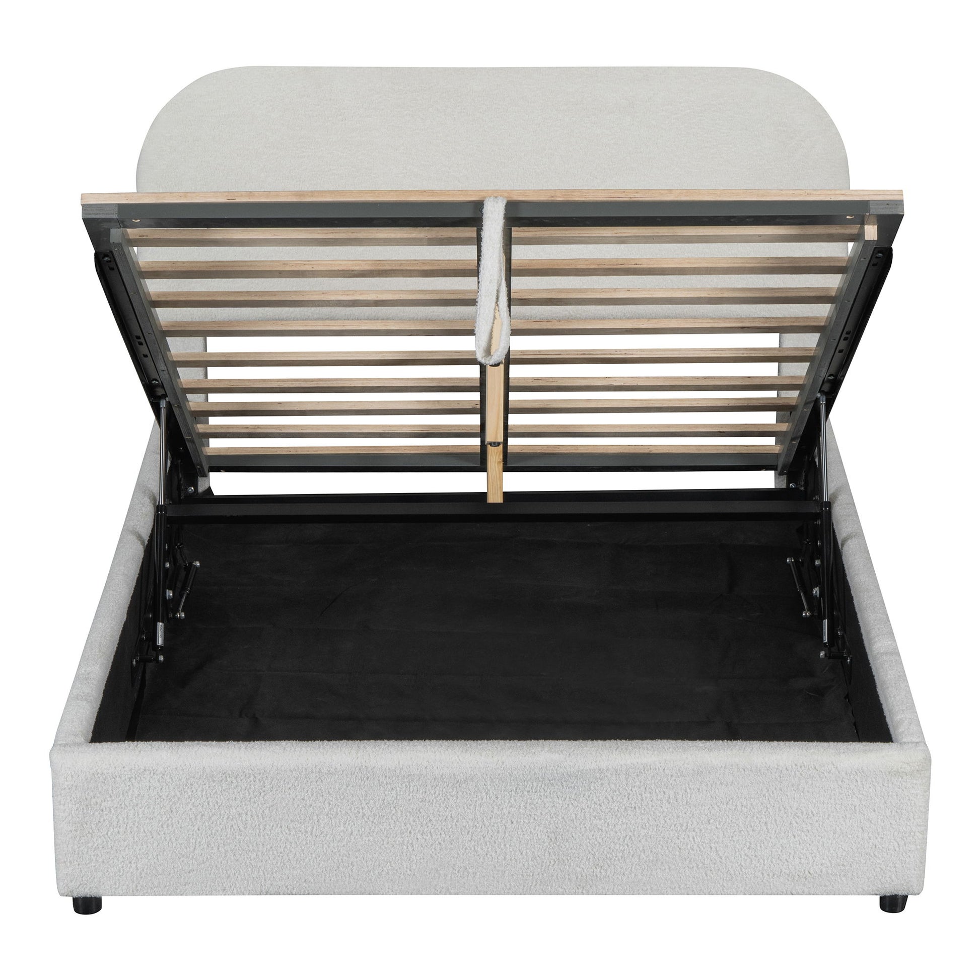 Upholstered Platform Bed With Hydraulic Storage System - The Sleep Loft - Online Mattress Showroom NYC