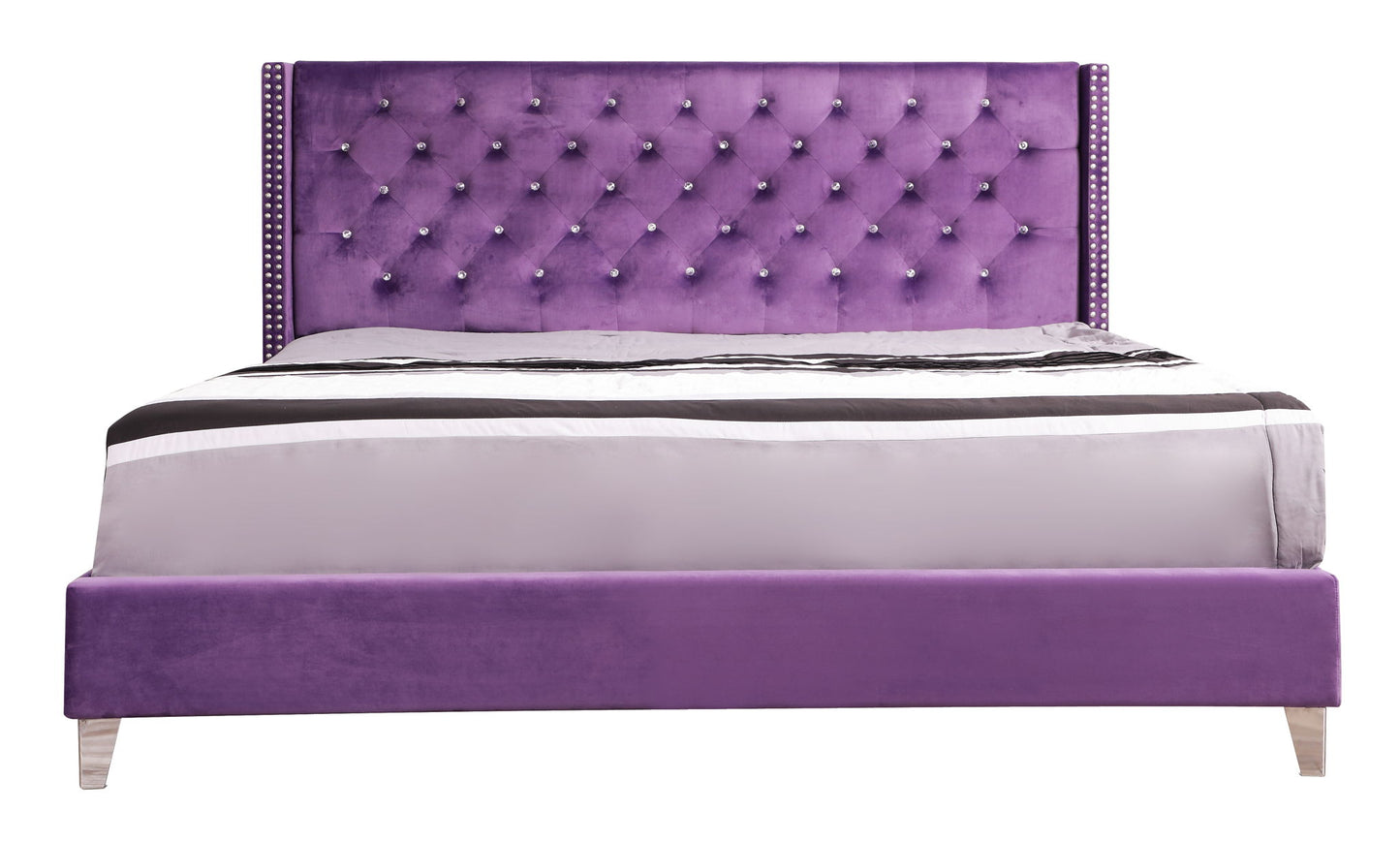 Upholstered Nailhead Trim Chic Bed - The Sleep Loft - Online Mattress Showroom NYC