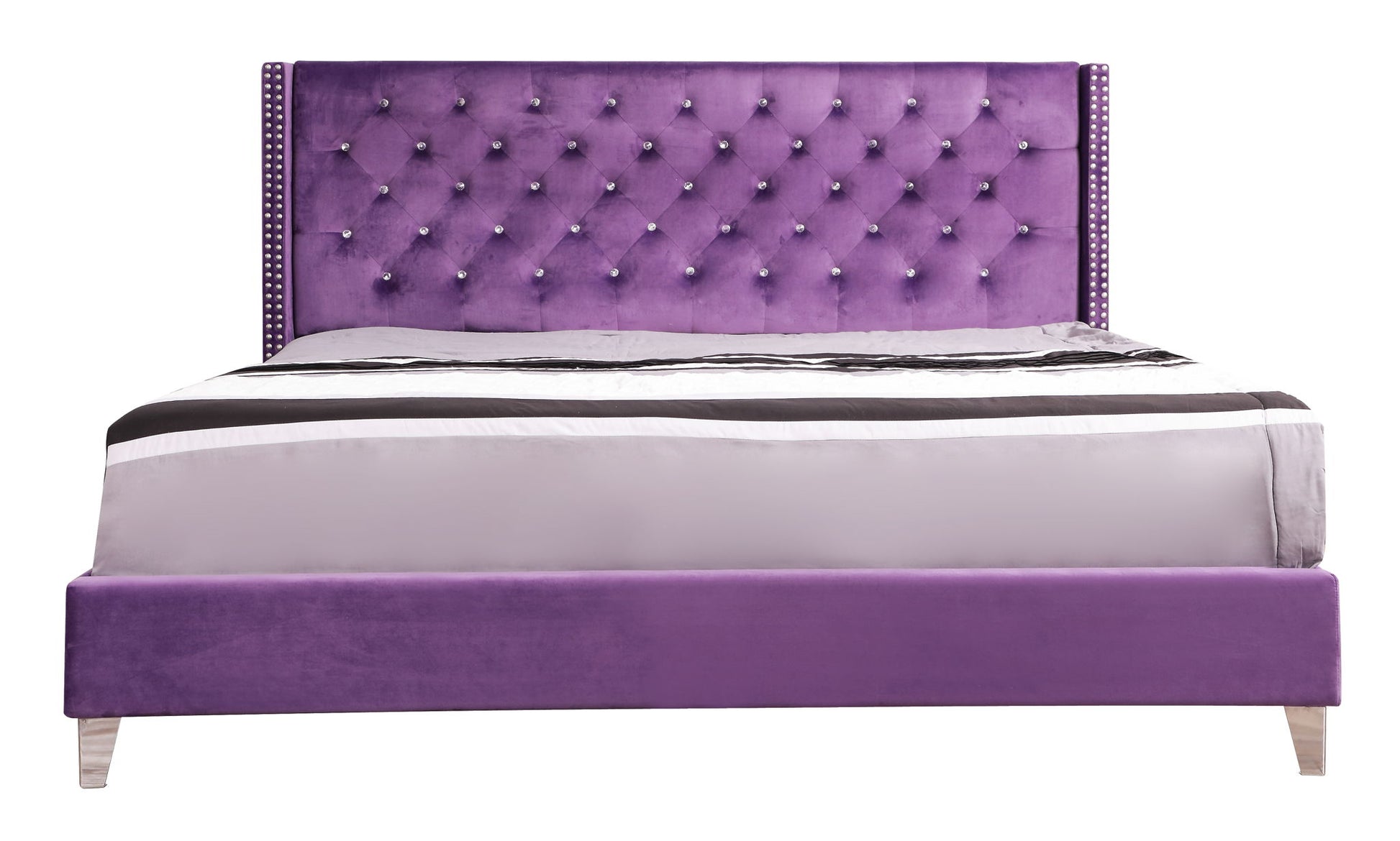 Upholstered Nailhead Trim Chic Bed - The Sleep Loft - Online Mattress Showroom NYC