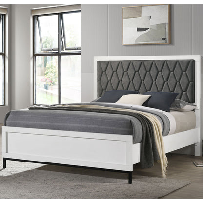 Taraval - Queen Upholstered Panel Bed - White - The Sleep Loft - Online Mattress Showroom NYC