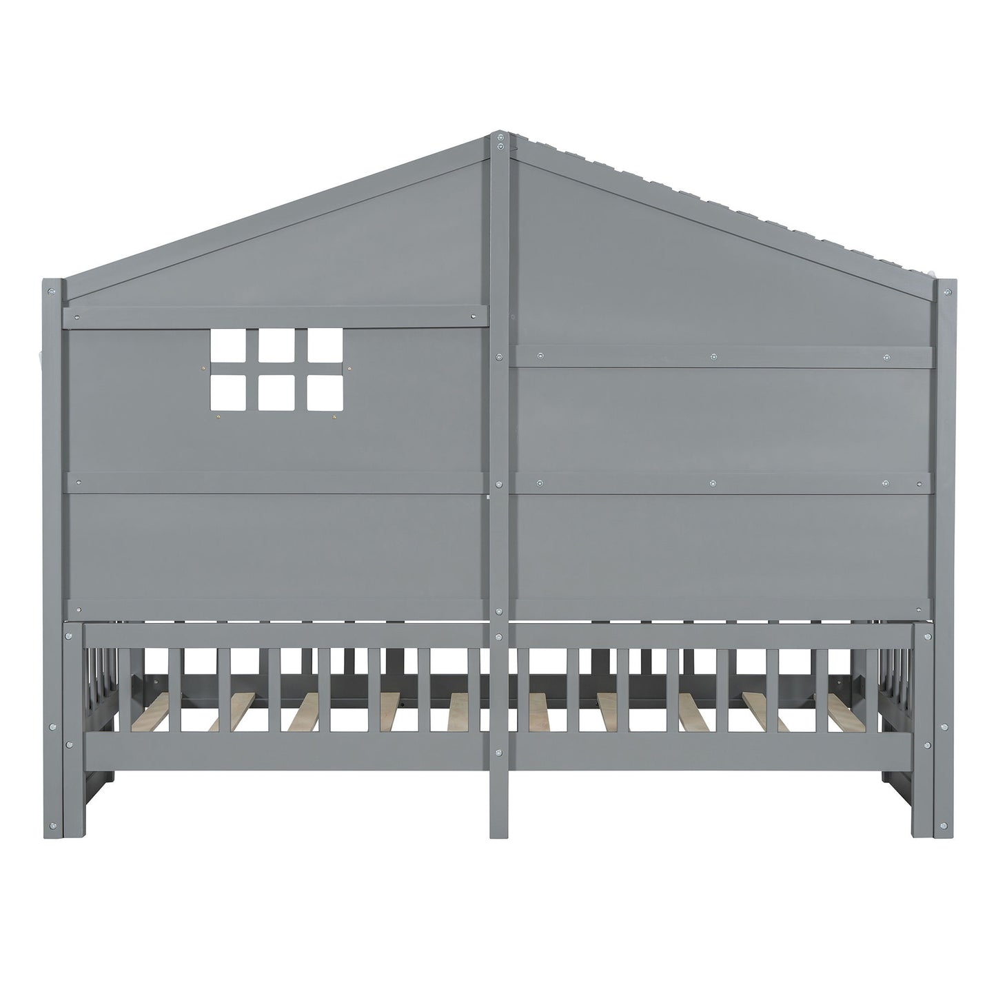 House Bed With Shelves, Window And Sparkling Light Strip On The Roof - The Sleep Loft - Online Mattress Showroom NYC