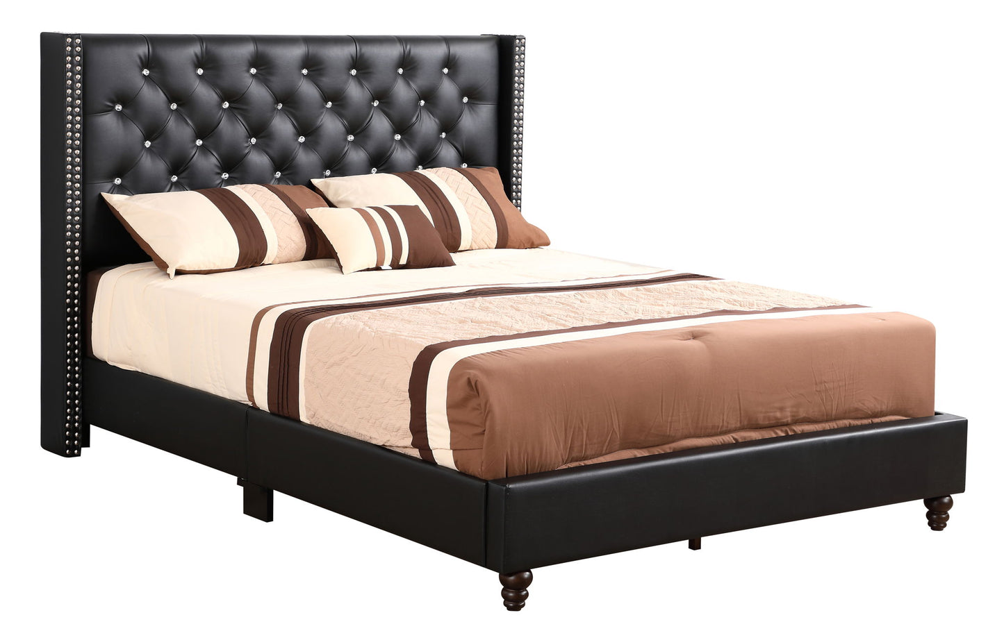 Upholstered Nailhead Trim Chic Bed - The Sleep Loft - Online Mattress Showroom NYC