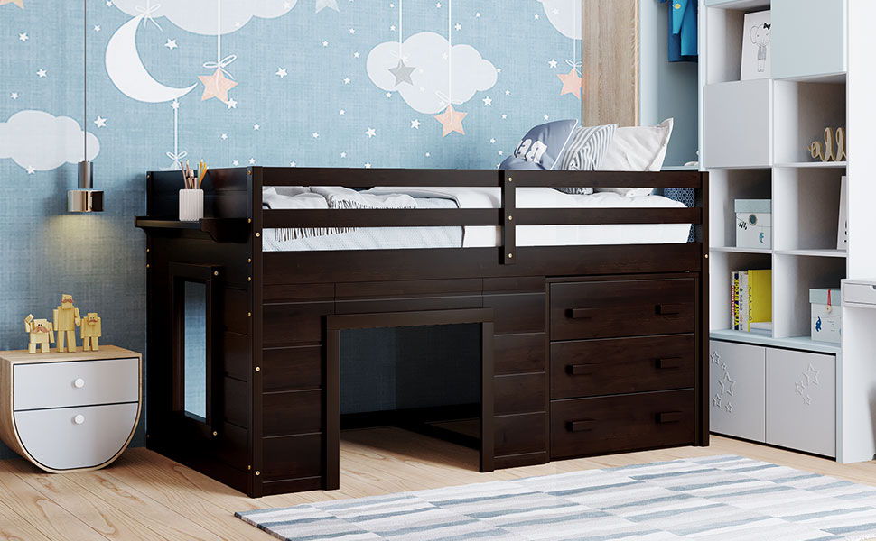 Loft Bed With Cabinet And Shelf - The Sleep Loft - Online Mattress Showroom NYC