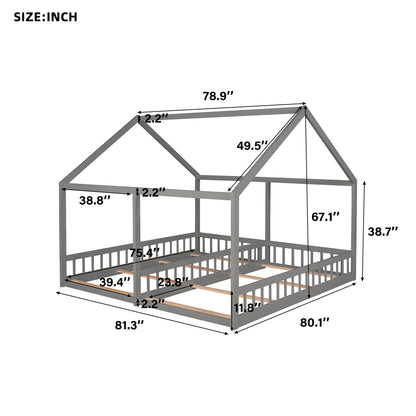House Platform Beds, 2 Shared Beds, Metal Frame With Guardrails - The Sleep Loft - Online Mattress Showroom NYC