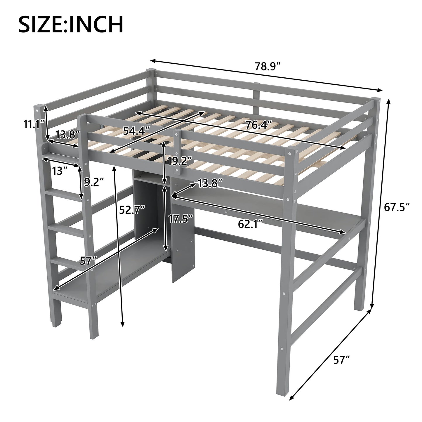 Loft Bed With Built In Desk And Multifunction Shelves - The Sleep Loft - Online Mattress Showroom NYC