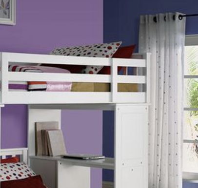 Freya - Twin Loft Bed With Storage (Not Including The Bottom Twin Bed) - White - The Sleep Loft - Online Mattress Showroom NYC
