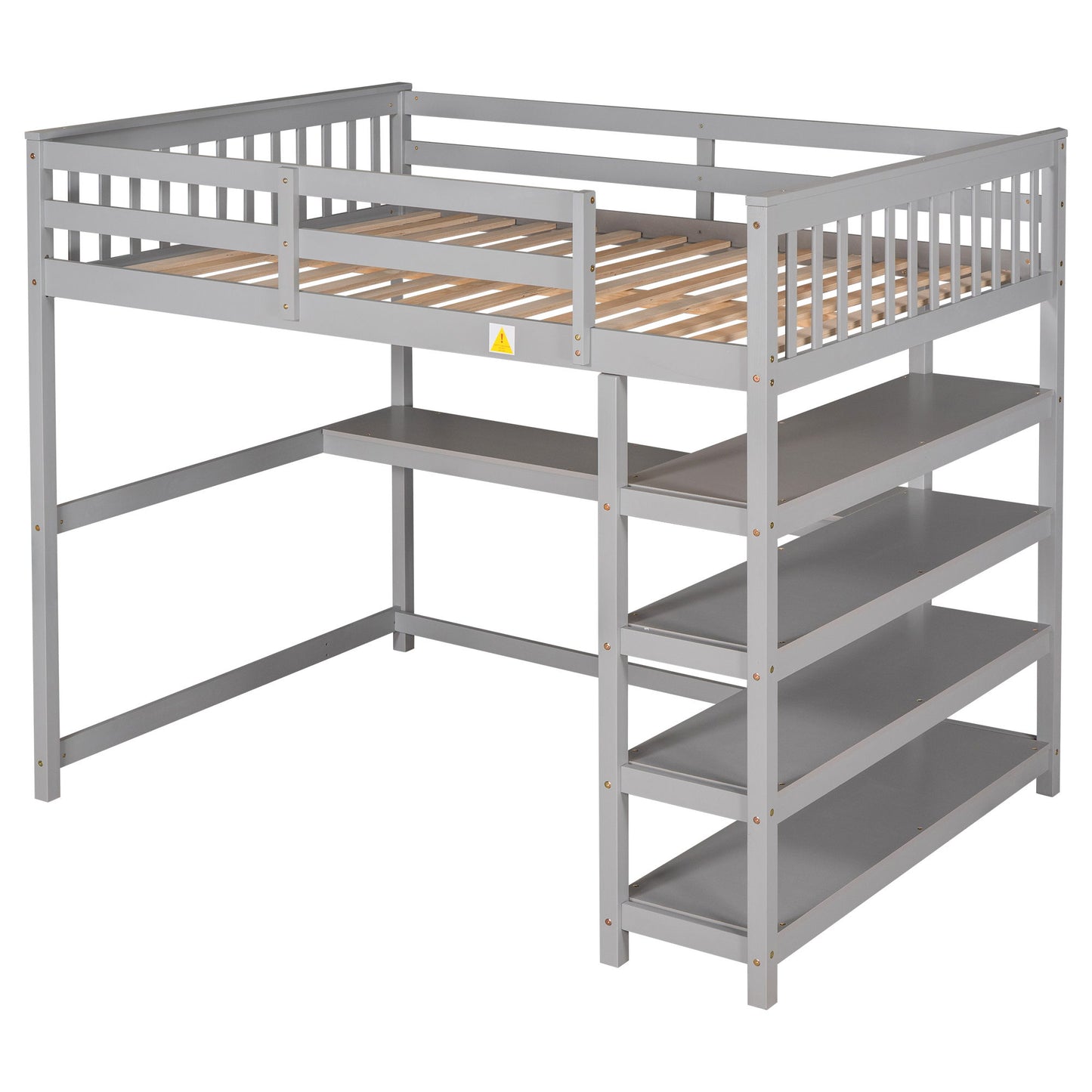 Loft Bed With Storage Shelves And Under Bed Desk - The Sleep Loft - Online Mattress Showroom NYC