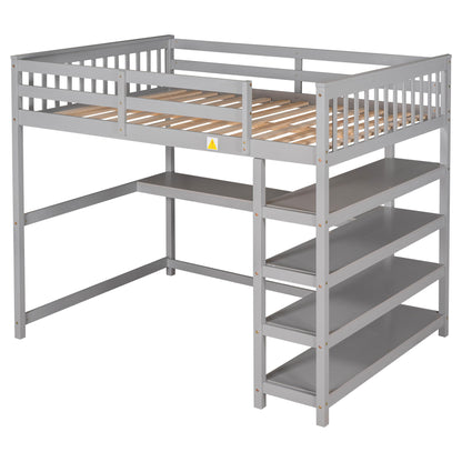 Loft Bed With Storage Shelves And Under Bed Desk - The Sleep Loft - Online Mattress Showroom NYC