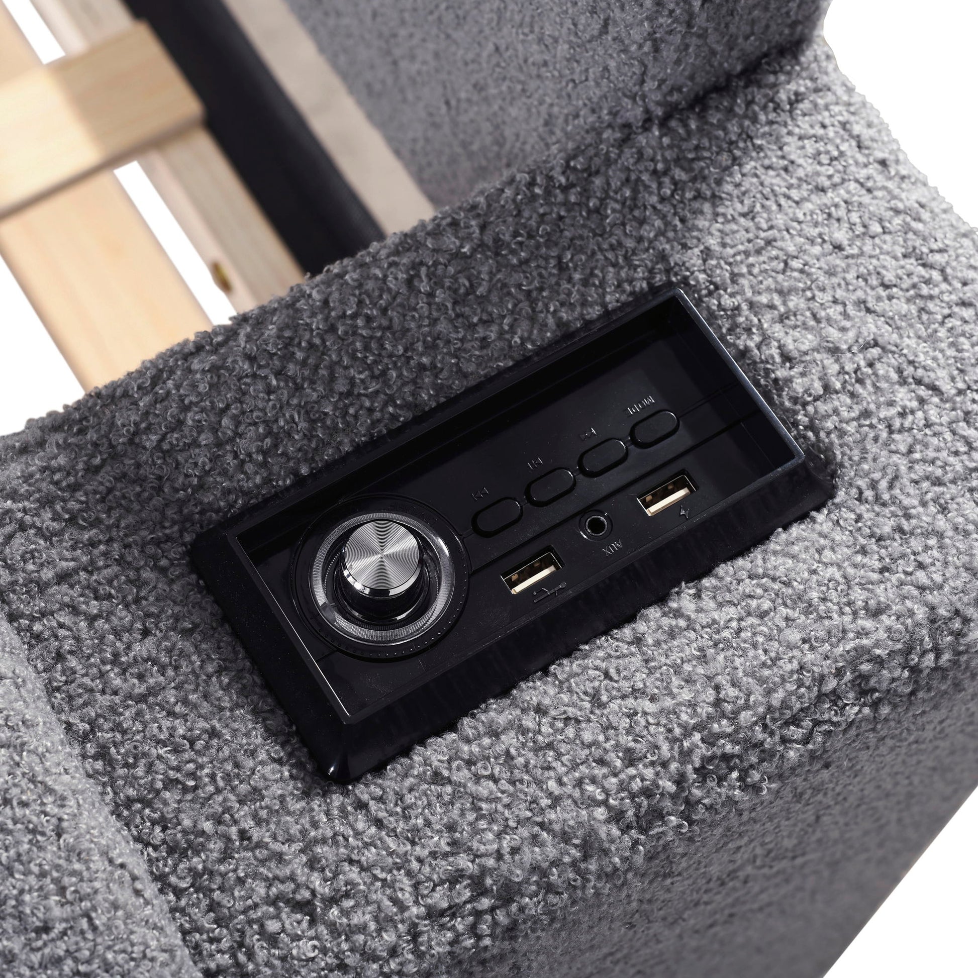 Upholstered Daybed With Storage Armrests, Trundle And Latest Integrated tooth Audio System - The Sleep Loft - Online Mattress Showroom NYC