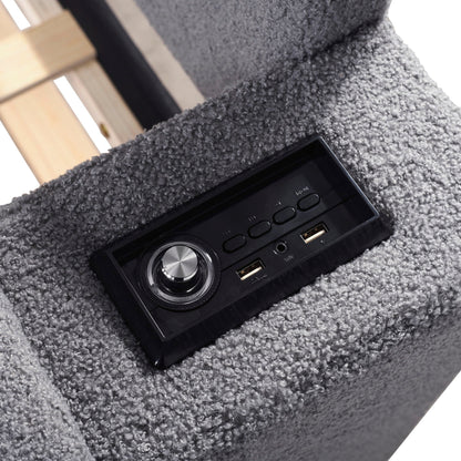 Upholstered Daybed With Storage Armrests, Trundle And Latest Integrated tooth Audio System - The Sleep Loft - Online Mattress Showroom NYC