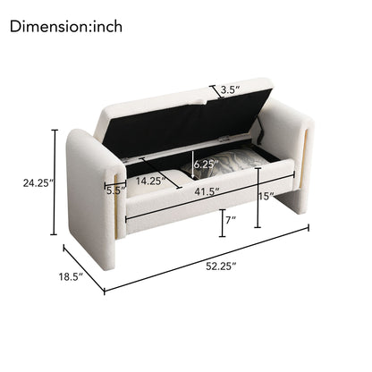 Modern Teddy Upholstered Large Bed End Bench With Arms And Storage - The Sleep Loft - Online Mattress Showroom NYC