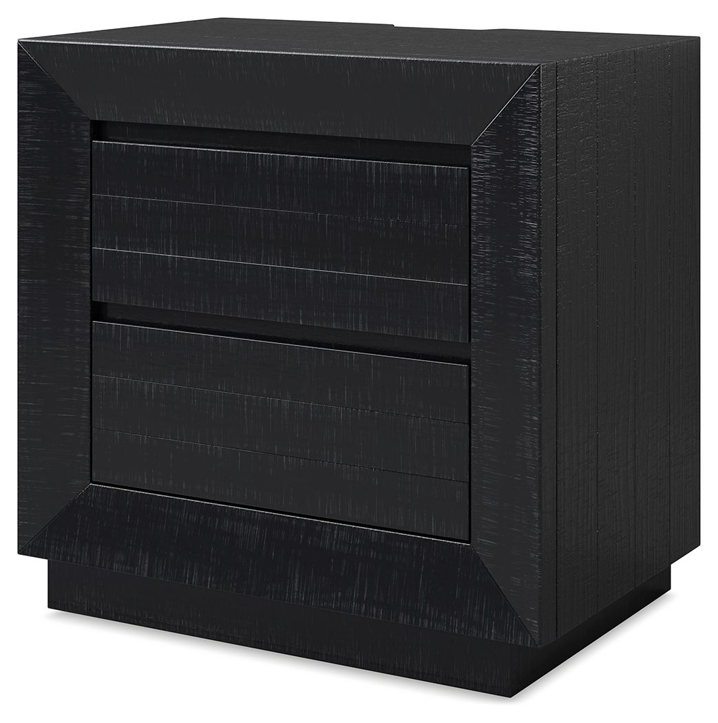 Londer - Two Drawer Night Stand - Black - The Sleep Loft - Online Mattress Showroom NYC