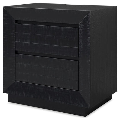 Londer - Two Drawer Night Stand - Black - The Sleep Loft - Online Mattress Showroom NYC