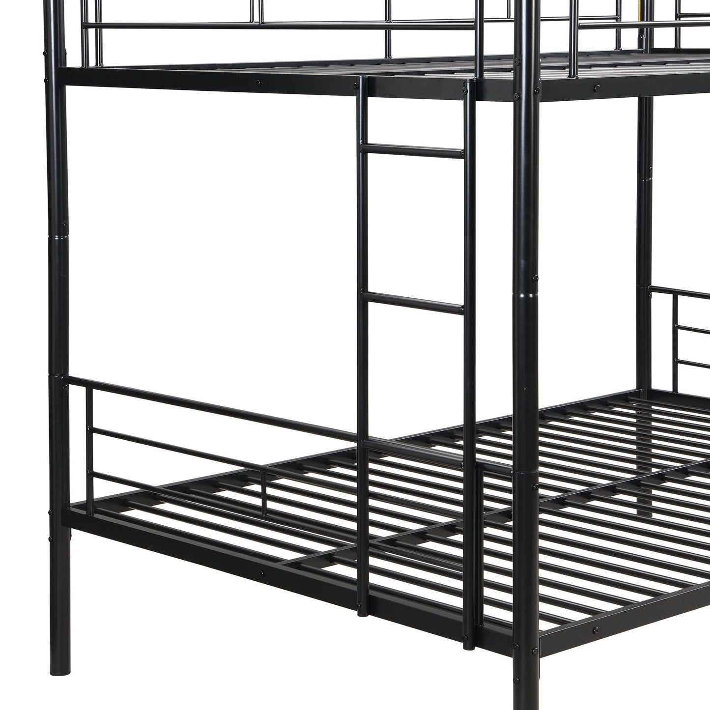 Modern Metal Bunk Bed, Full Over Full, No Box Spring Needed - Black - The Sleep Loft - Online Mattress Showroom NYC