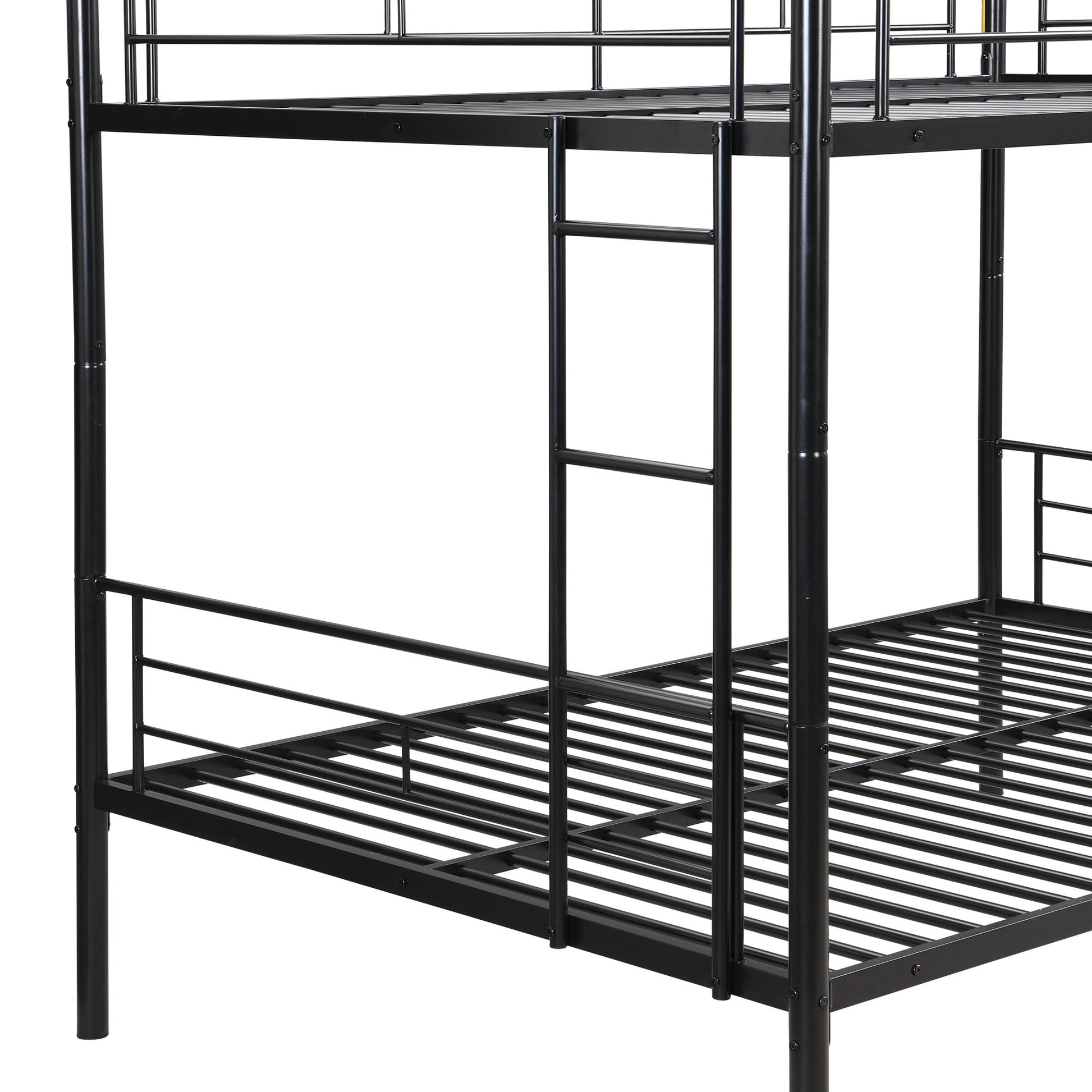 Modern Metal Bunk Bed, Full Over Full, No Box Spring Needed - Black - The Sleep Loft - Online Mattress Showroom NYC