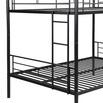 Modern Metal Bunk Bed, Full Over Full, No Box Spring Needed - Black - The Sleep Loft - Online Mattress Showroom NYC