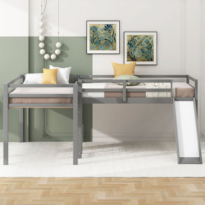 L Shaped Loft Bed With Ladder And Slide - The Sleep Loft - Online Mattress Showroom NYC