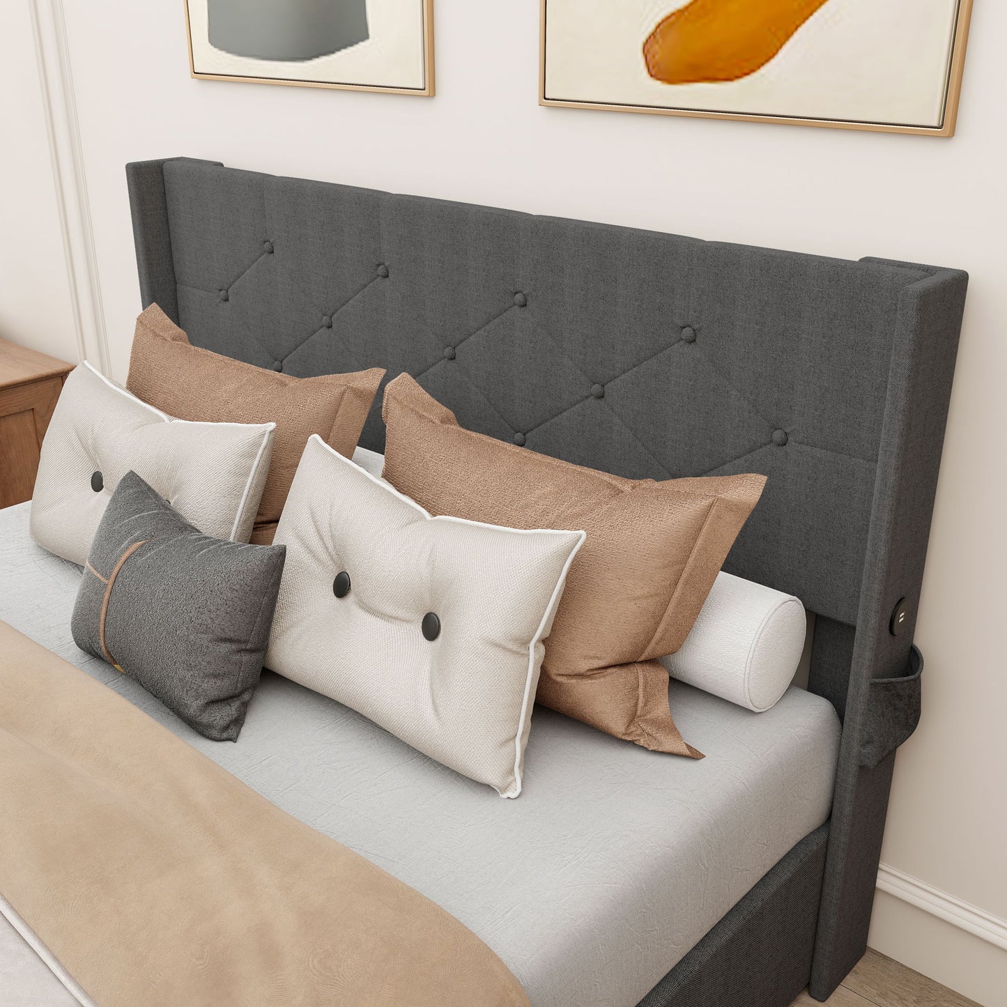 Bed With Gas Lift Storage, USB Ports - The Sleep Loft - Online Mattress Showroom NYC